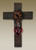 Red Glass Heart Wall Cross - Small