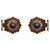 Round Copper Concho Rod Brackets - Set of 2