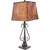 Scroll Metal Table Lamp w/ Western Shade