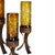 Spider Web Amber Glass Cylinder on Iron Base - Medium