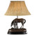 Stay Here Horse Lamp with Faux Leather Shade