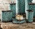 Tooled Turquoise Flowers Bath Set (3 pcs)