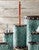 Tooled Turquoise Flowers Toilet Brush Holder