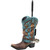 Turquoise Boot Toilet Brush Holder
