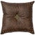 Turquoise Cross Concho Leather Pillow - Leather Back