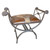 Western Single Vanity Bench with Hair on Hide - Brown