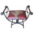Western Single Vanity Bench with Hair on Hide - Red