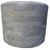White Round Cowhide Ottoman - 24 Inch