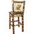 Woodsman Barstool with Back & Laser-Engraved Bear Design