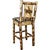 Woodsman Barstool with Back & Laser-Engraved Bronc Design