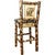 Woodsman Counter Stool with Back & Laser-Engraved Bear Design