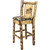 Woodsman Counter Stool with Back & Laser-Engraved Moose Design