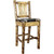 Woodsman Counter Stool with Back & Woodland Upholstery