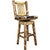 Woodsman Counter Stool with Back, Swivel & Woodland Upholstery