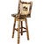Woodsman Woodland Upholstery Counter Stool with Back, Swivel & Laser-Engraved Moose Design