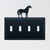 Wrought Iron Horse Quadruple Switch Cover