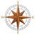 Hand-Carved Teak Compass Wall Art