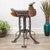 Carved Wood Saddle Barstool