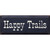 Blue Happy Trails Wood Sign