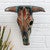 Painted Clay Skull Wall Hanging