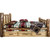 Cascade Storage Bed with Laser Engraved Wolf Design - Twin