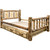 Cascade Storage Bed with Laser Engraved Wolf Design - Twin