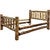 Cascade Bed with Laser Engraved Wolf Design - Twin