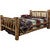 Cascade Bed with Laser Engraved Wolf Design - Twin