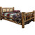 Cascade Bed with Laser Engraved Wolf Design - Queen