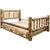 Cascade Storage Bed with Laser Engraved Wolf Design - King