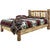 Cascade Platform Bed with Laser Engraved Wolf Design - Cal. King
