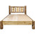Cascade Platform Bed with Laser Engraved Wolf Design - Cal. King