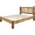 Cascade Platform Bed with Laser Engraved Wolf Design - King