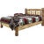 Cascade Platform Bed with Laser Engraved Wolf Design - King