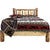 Cascade Platform Bed with Laser Engraved Wolf Design - King