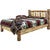 Cascade Platform Bed with Laser Engraved Wolf Design - Queen