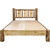 Cascade Platform Bed with Laser Engraved Wolf Design - Queen