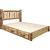 Cascade Platform Storage Bed with Laser Engraved Wolf Design - Full