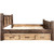 Denver Bed with Storage & Engraved Broncos - Queen - Stained & Lacquered