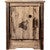 Denver Cabinet with Engraved Wolf - Left Hinged - Stained & Lacquered