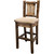 Denver Barstool with Back & Buckskin Seat - Stained & Lacquered
