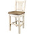 Denver Barstool with Back & Buckskin Seat - Lacquered