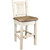 Denver Counter Height Barstool with Back & Buckskin Seat - Lacquered