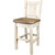 Denver Counter Height Barstool with Back & Buckskin Seat - Lacquered