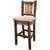 Denver Counter Height Barstool with Back & Buckskin Seat - Stained & Lacquered