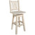 Denver Counter Height Swivel Barstool with Engraved Wolf Back - Lacquered