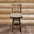 Denver Counter Height Swivel Barstool with Back & Buckskin Seat - Stained & Lacquered