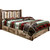 Denver Platform Bed with Storage & Engraved Wolves - Queen
