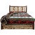 Denver Platform Bed with Storage & Engraved Wolves - Full
