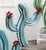 Blooming Cactus Blue Metal Sculpture - Medium